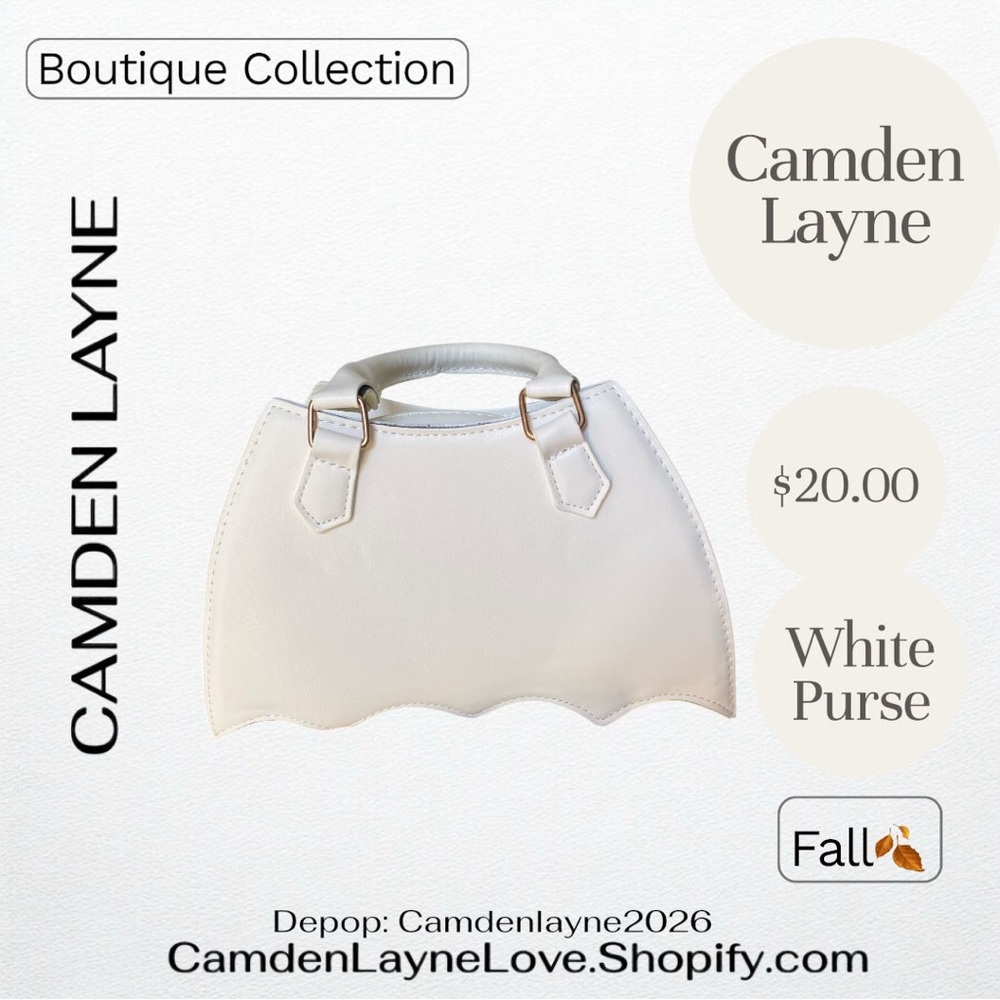 Camden Layne White Mini Bag with Spider Web Design - Picture 3 of 5